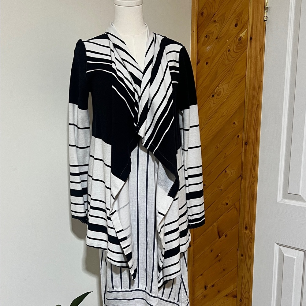 Roxy Black and White Striped Cardigan